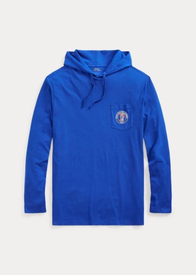 Playeras Polo Ralph Lauren Hombre Azul Rey Azules - Cotton Jersey Hooded - TUMHB1865